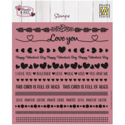 Nellie's Choice Stempel - Strips Love & Hugs